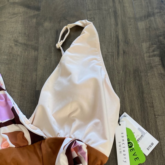Anthropologie Sanctuary Tie Front Plung One Piece Swimsuit - Picture 6 of 9